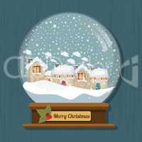 Christmas snow globe with beautiful houses in it