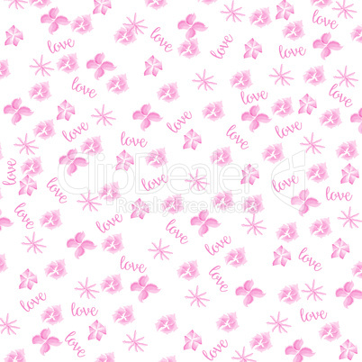 Pink watercolor floral background