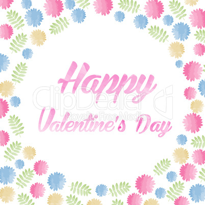 Watercolor Happy Valentines Day Lettering
