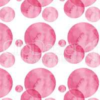 Abstract pattern with color watercolor pink circles