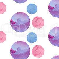 Abstract pattern with color watercolor circles