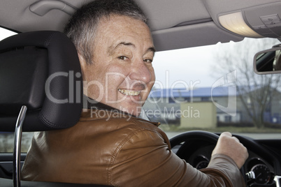 Man in car
