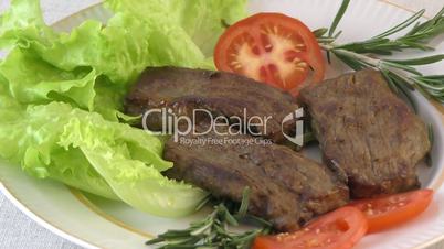 Fry meat beef