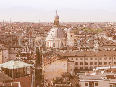 Aerial view of Turin vintage