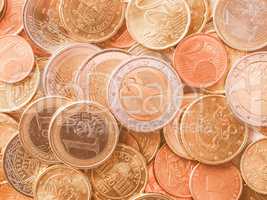 Euro coins vintage