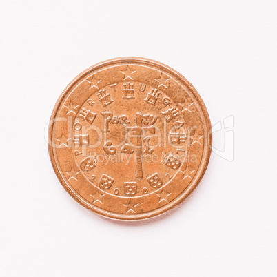 Portuguese 5 cent coin vintage