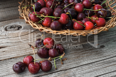 pile of berries cherries