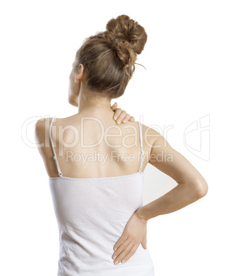Frau hat Rückenschmerzen