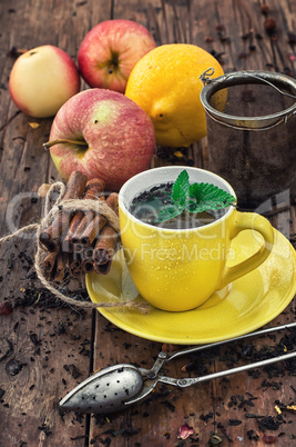 Fruit tea with an apple