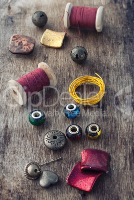 Floss and trinkets for needlework