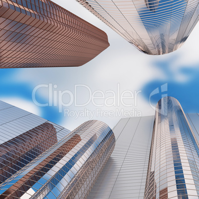 Skyscraper skyline, 3d