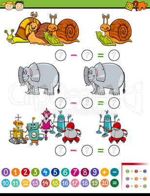 math task cartoon illustration