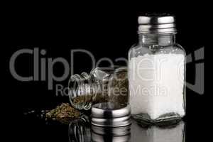Salt and oregano shakers