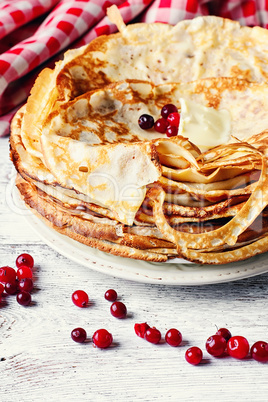 Pancakes in a rustic style