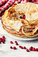 Pancakes in a rustic style