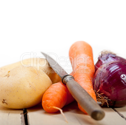 basic vegetable ingredients carrot potato onion