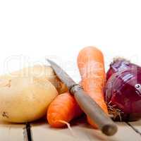 basic vegetable ingredients carrot potato onion