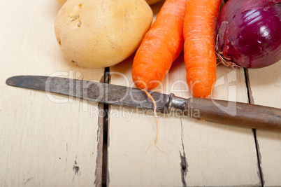 basic vegetable ingredients carrot potato onion