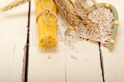 organic Raw italian pasta and durum wheat