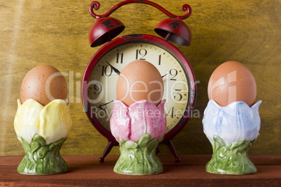 Eggs in the decorative ceramic stands