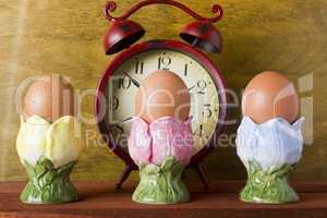Eggs in the decorative ceramic stands