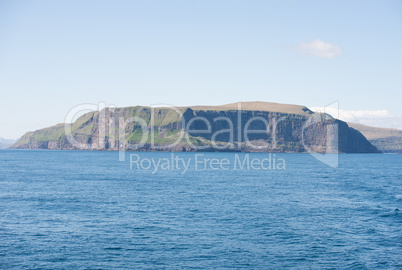 Landscape on the Faroe Islands with Stora Dimun