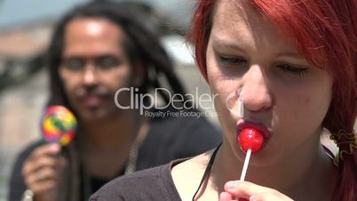 Sad And Eating Lollipops