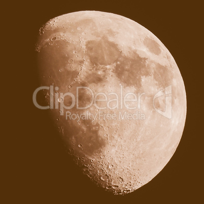 Retro looking Gibbous moon