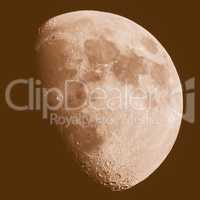 Retro looking Gibbous moon