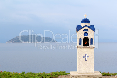 orthodox little church shrine Neos Marmaras Sithonia Greece