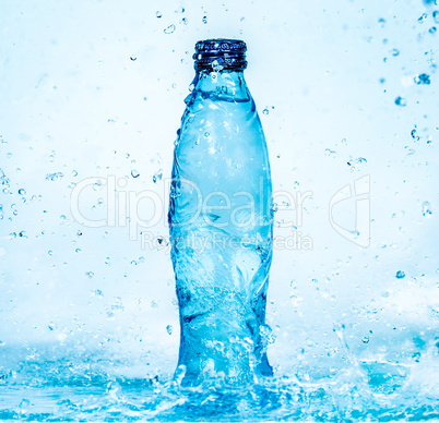 Bottle of water splash