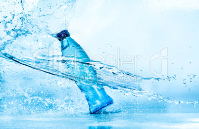 Bottle of water splash