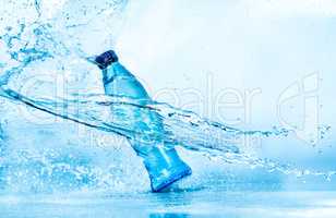 Bottle of water splash