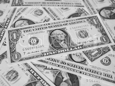 Black and white Dollar notes 1 Dollar Black and white Dollar notes 1 Dollar