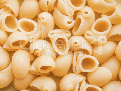 Retro looking Lumache pasta food