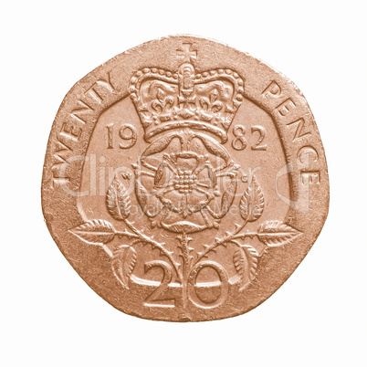 Twenty pence coin vintage