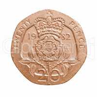 Twenty pence coin vintage