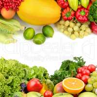 fruits and vegetables isolated on a white background