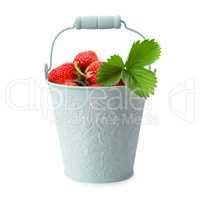Strawberries in bucket