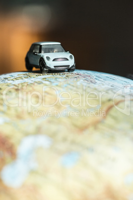 Car on globe