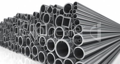 Stack of steel pipes