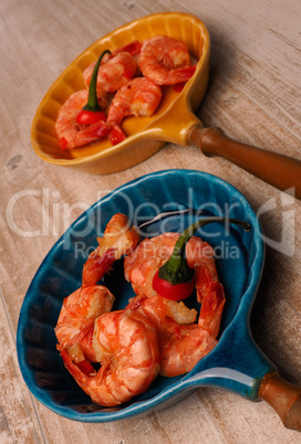 Black tiger prawns