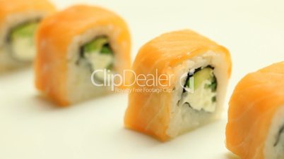 Taking sushi roll