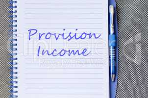Provision income write on notebook