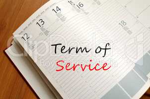 Term of service write on notebook