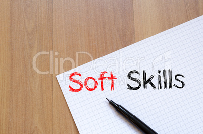 Soft skills write on notebook