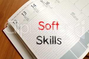 Soft skills write on notebook