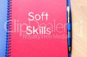 Soft skills write on notebook