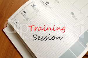 Training session write on notebook