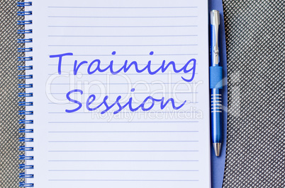 Training session write on notebook